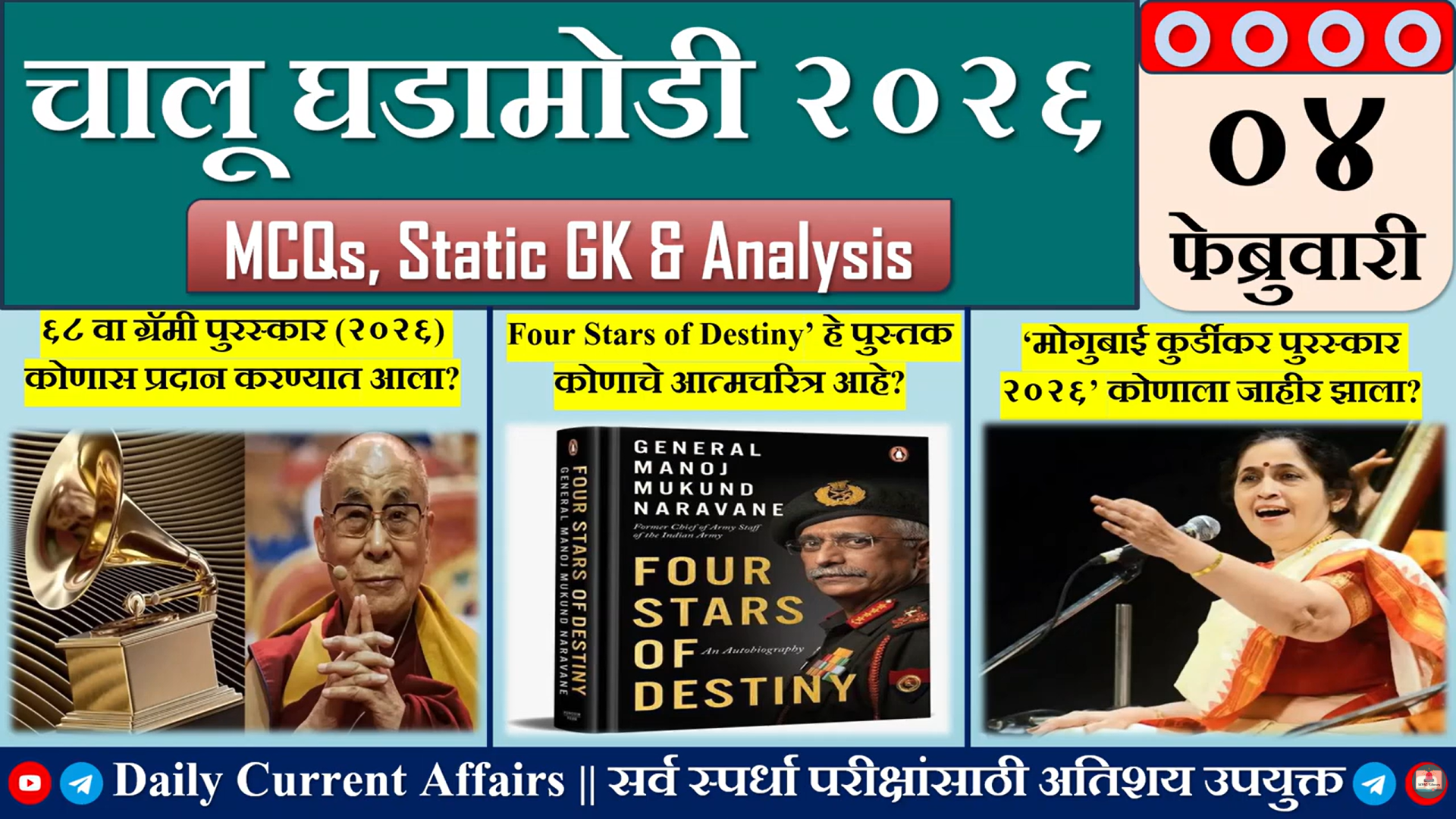 Current Affairs | चालू घडामोडी | 04 FEB 2026